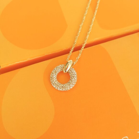 Kendra Scott Mikki Pave White Crystal Short Necklace Gold - Picture 2 of 5